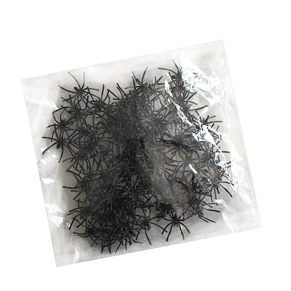 Cross-Border Halloween Spider Web Triangle Web Simulation Big Spider Plush Spider Secret Room Haunted House Decoration And Layout Props