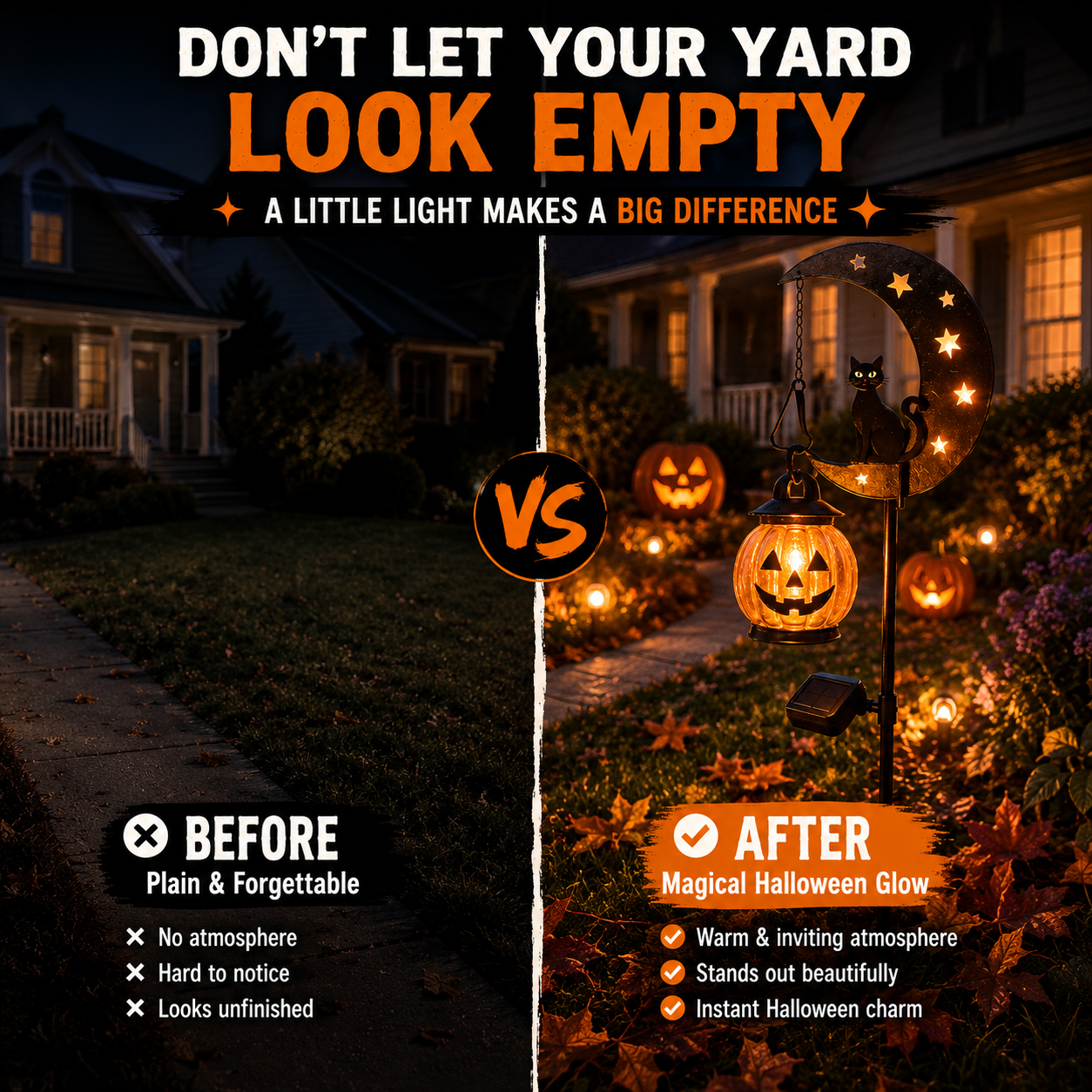 🎃 Halloween Early Bird Sale | 55% OFF Pumpkin Moon Garden Stake Light