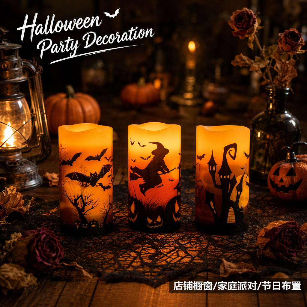 Dongchuangtai Halloween Electronic Candle Light Led Simulation Flameless Candle Remote Control Atmosphere Decoration Supplies