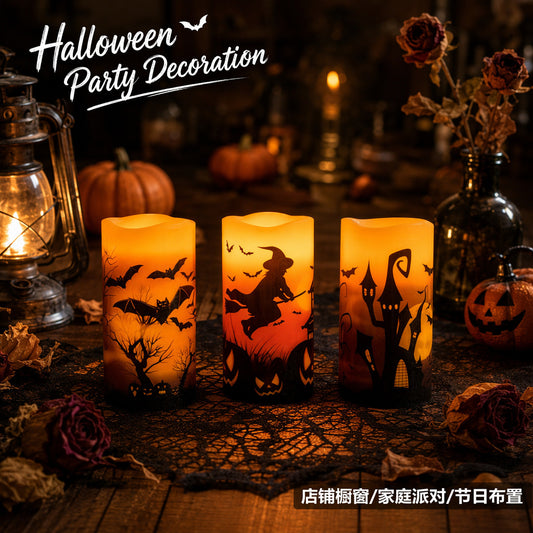 Dongchuangtai Halloween Electronic Candle Light Led Simulation Flameless Candle Remote Control Atmosphere Decoration Supplies