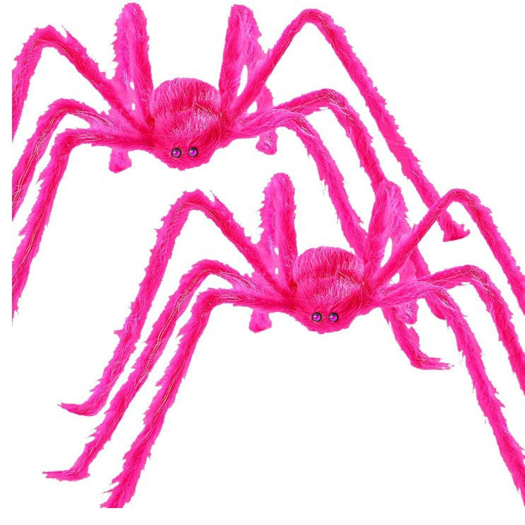 Cross-Border Halloween Spider Web Triangle Web Simulation Big Spider Plush Spider Secret Room Haunted House Decoration And Layout Props