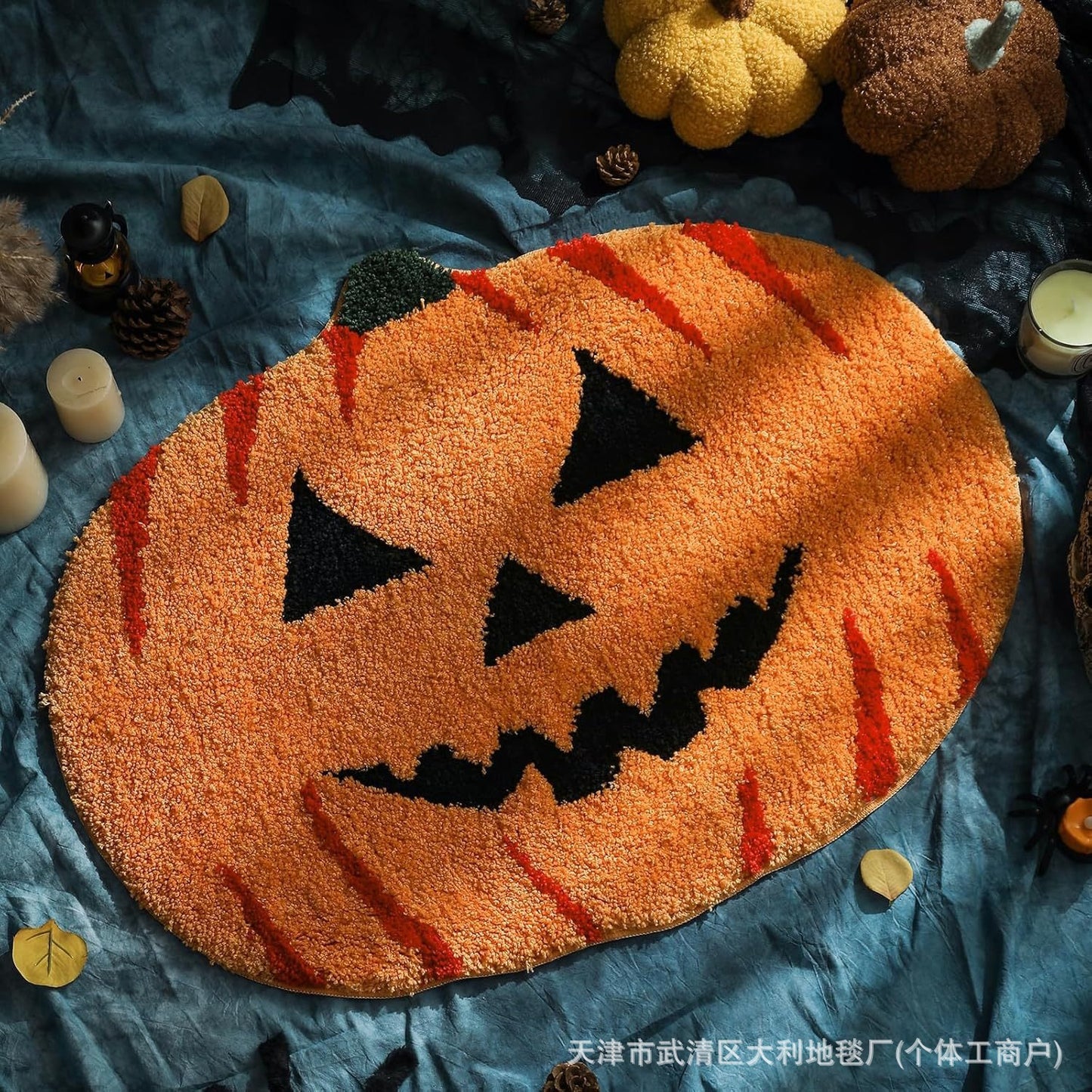 Cross-Border Halloween Pumpkin Imitation Cashmere Doormat Thanksgiving Harvest Festival Bedside Blanket Amazon Temu Dropshipping Floor Mat