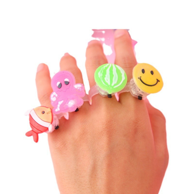Glitter Soft Ring Glowing Ring Glowing Finger Lamp Glitter Finger Lamp Christmas Toy Street Stall Wholesale