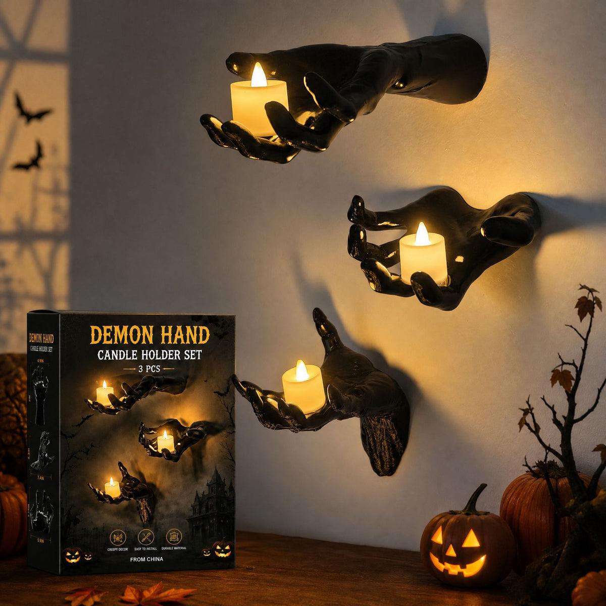 Cross-Border New Halloween Decoration Horror Ghost Hand Props-Halloween Devil Hand Prosthetic Hand Desktop Ornaments