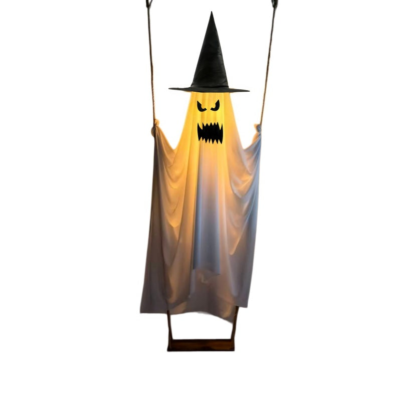 Cross-Border Halloween New Product Large Hanging Swing Ghost Cute Luminous Ghost Reported Lost Front Porch Courtyard Hanging Decoration