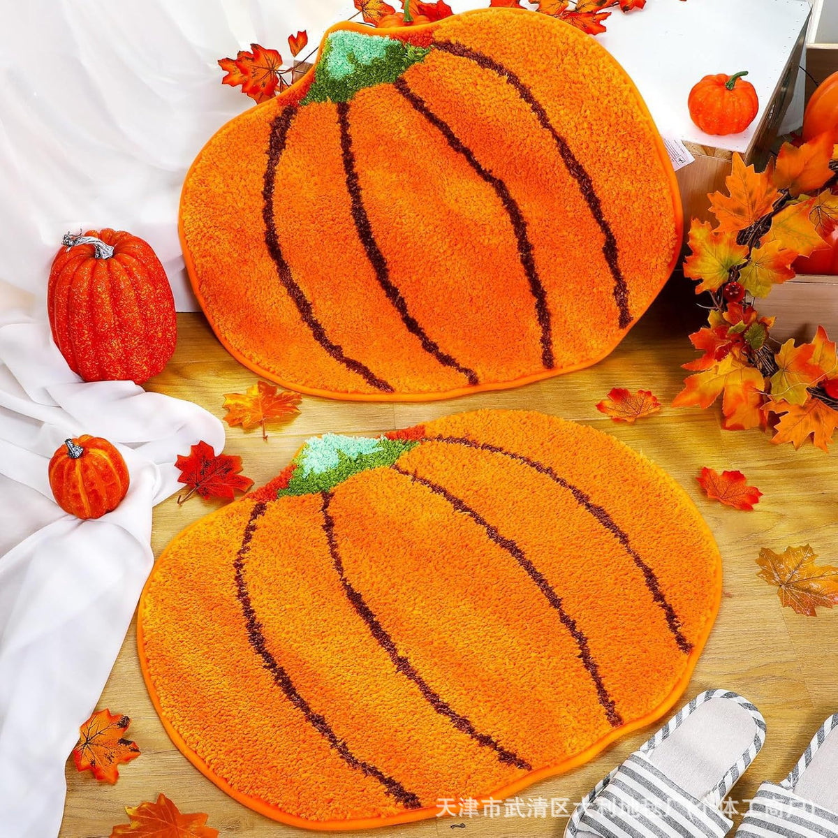 Cross-Border Halloween Pumpkin Imitation Cashmere Doormat Thanksgiving Harvest Festival Bedside Blanket Amazon Temu Dropshipping Floor Mat