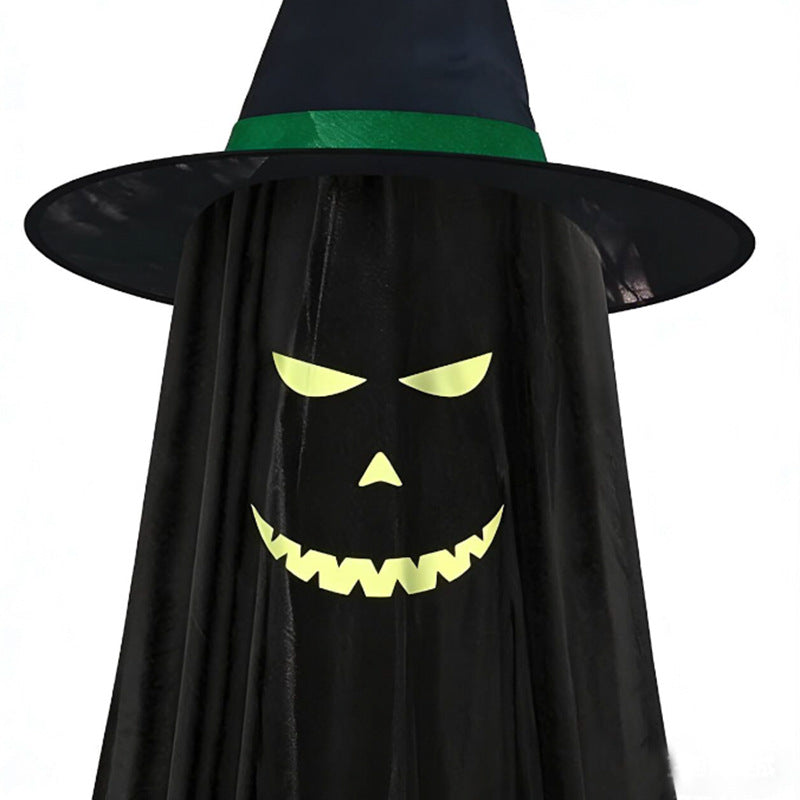Halloween Cross-Border Amazon New Ghost Luminous Wizard Hat Decoration Pendant Outdoor Scene Layout Pendant