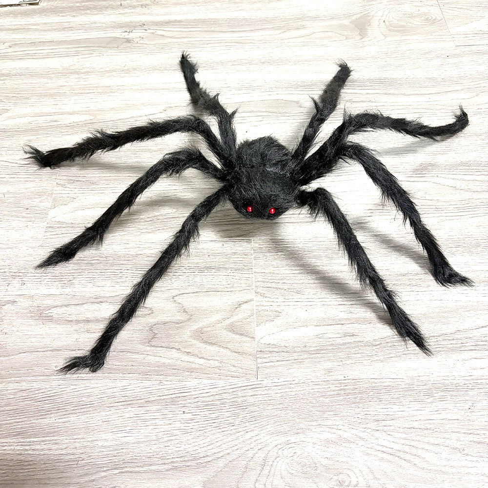 Cross-Border Halloween Spider Web Triangle Web Simulation Big Spider Plush Spider Secret Room Haunted House Decoration And Layout Props