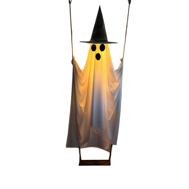 Cross-Border Halloween New Product Large Hanging Swing Ghost Cute Luminous Ghost Reported Lost Front Porch Courtyard Hanging Decoration