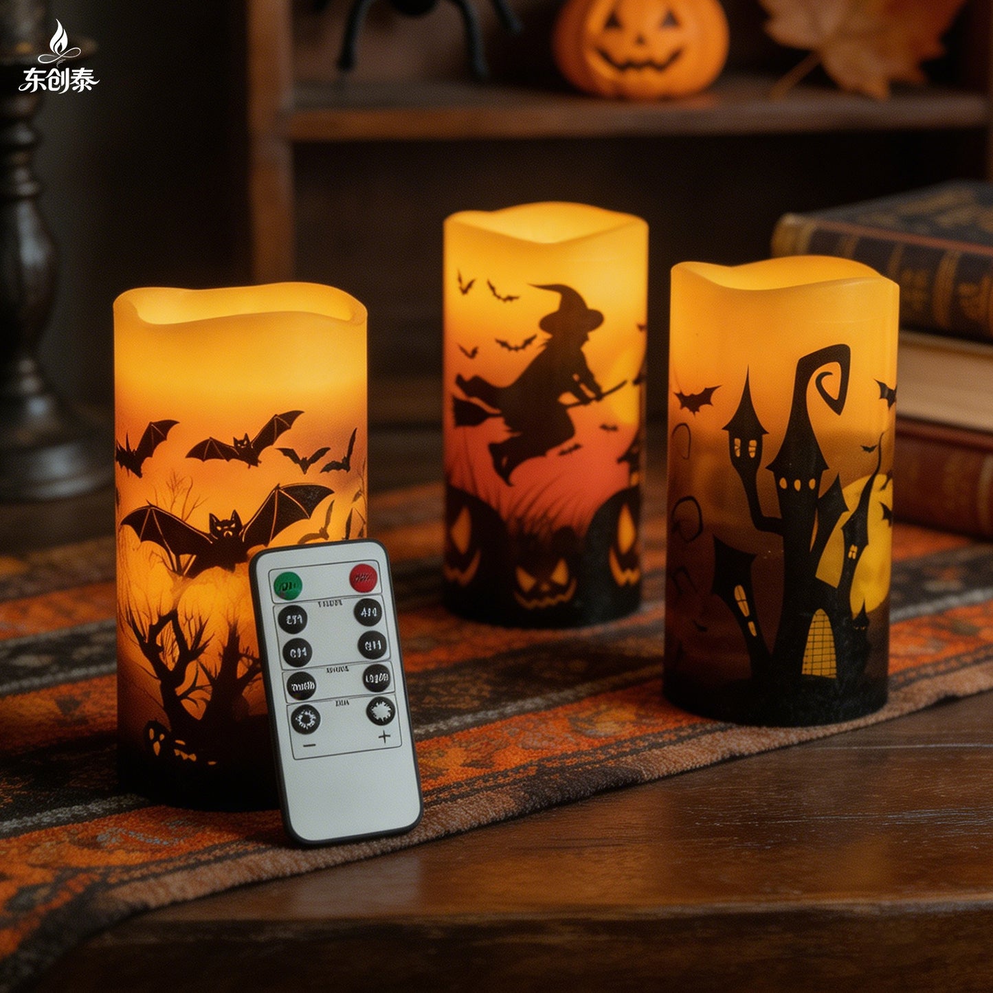 Dongchuangtai Halloween Electronic Candle Light Led Simulation Flameless Candle Remote Control Atmosphere Decoration Supplies