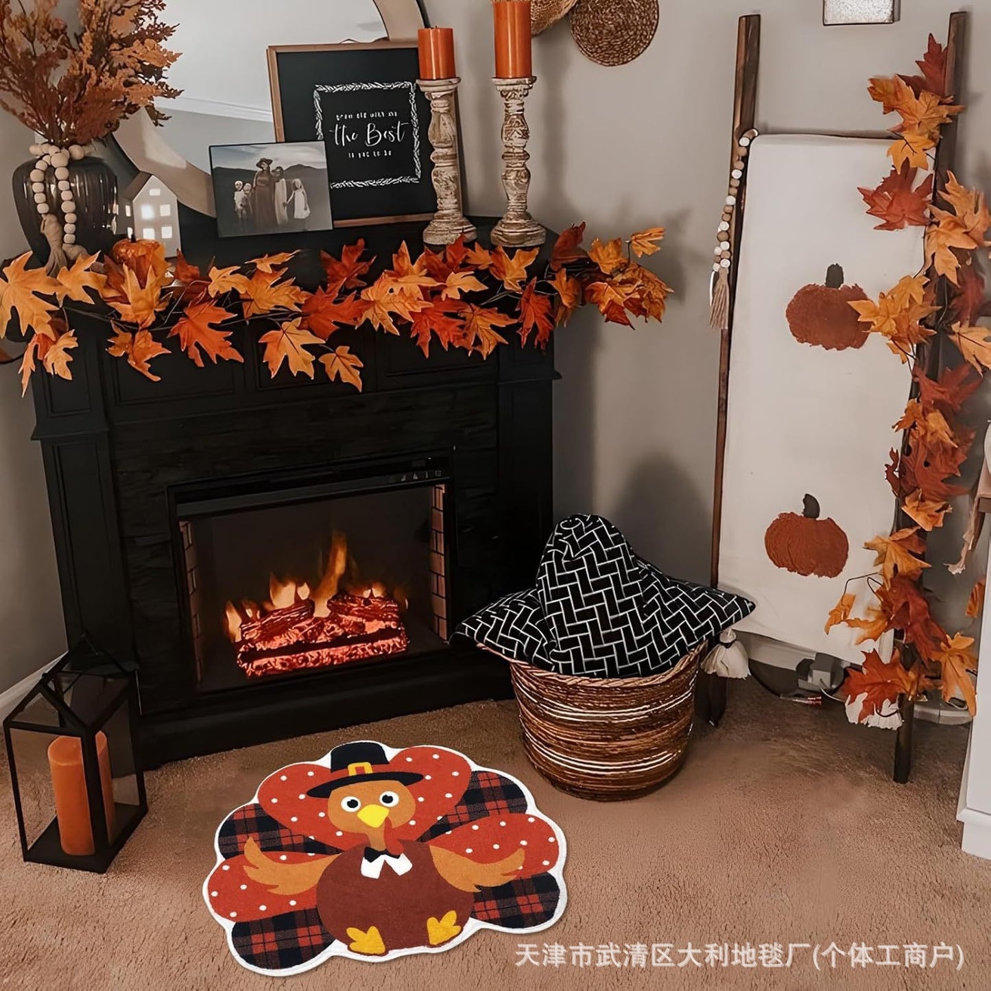 Cross-Border Halloween Pumpkin Imitation Cashmere Doormat Thanksgiving Harvest Festival Bedside Blanket Amazon Temu Dropshipping Floor Mat