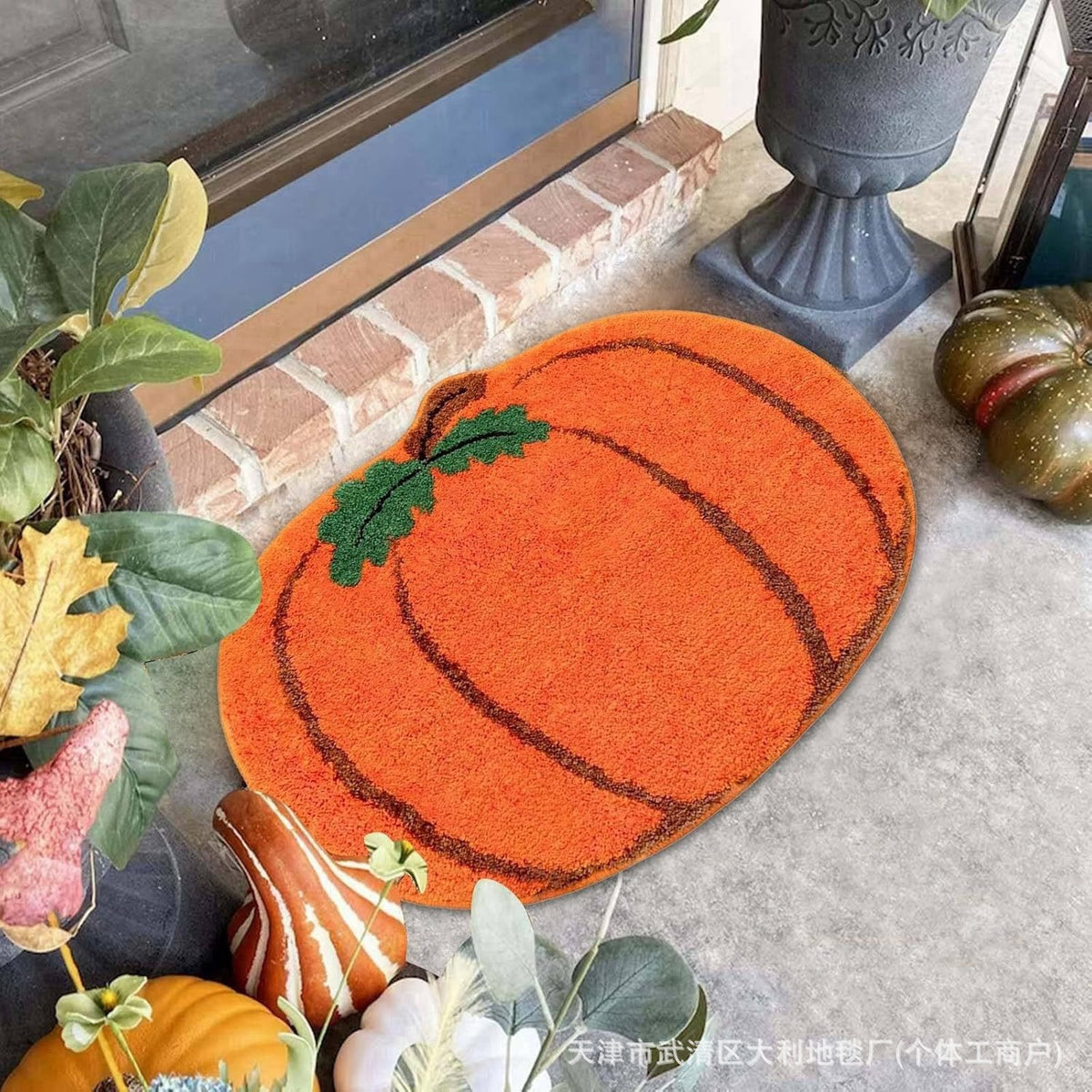 Cross-Border Halloween Pumpkin Imitation Cashmere Doormat Thanksgiving Harvest Festival Bedside Blanket Amazon Temu Dropshipping Floor Mat