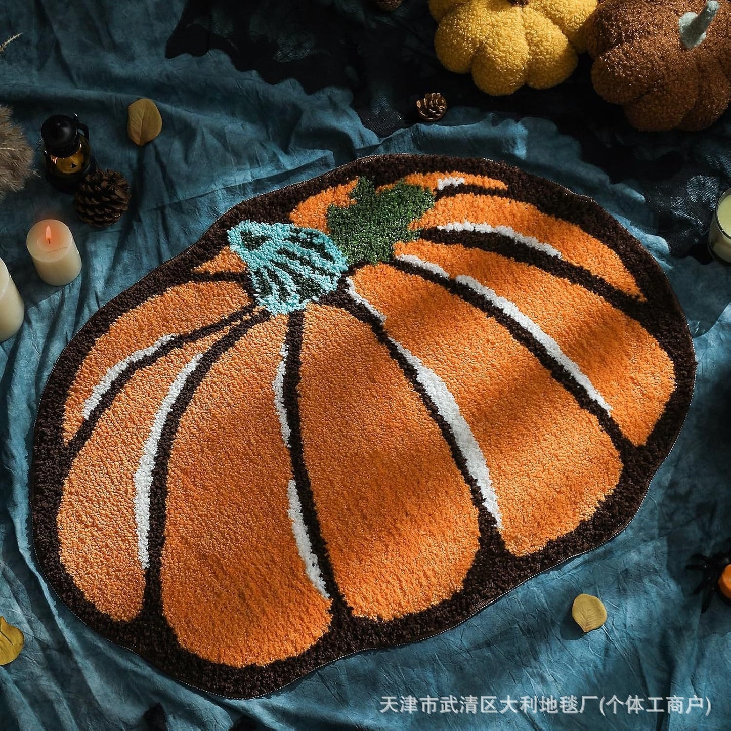 Cross-Border Halloween Pumpkin Imitation Cashmere Doormat Thanksgiving Harvest Festival Bedside Blanket Amazon Temu Dropshipping Floor Mat