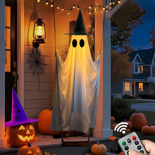 Cross-Border Halloween New Product Large Hanging Swing Ghost Cute Luminous Ghost Reported Lost Front Porch Courtyard Hanging Decoration