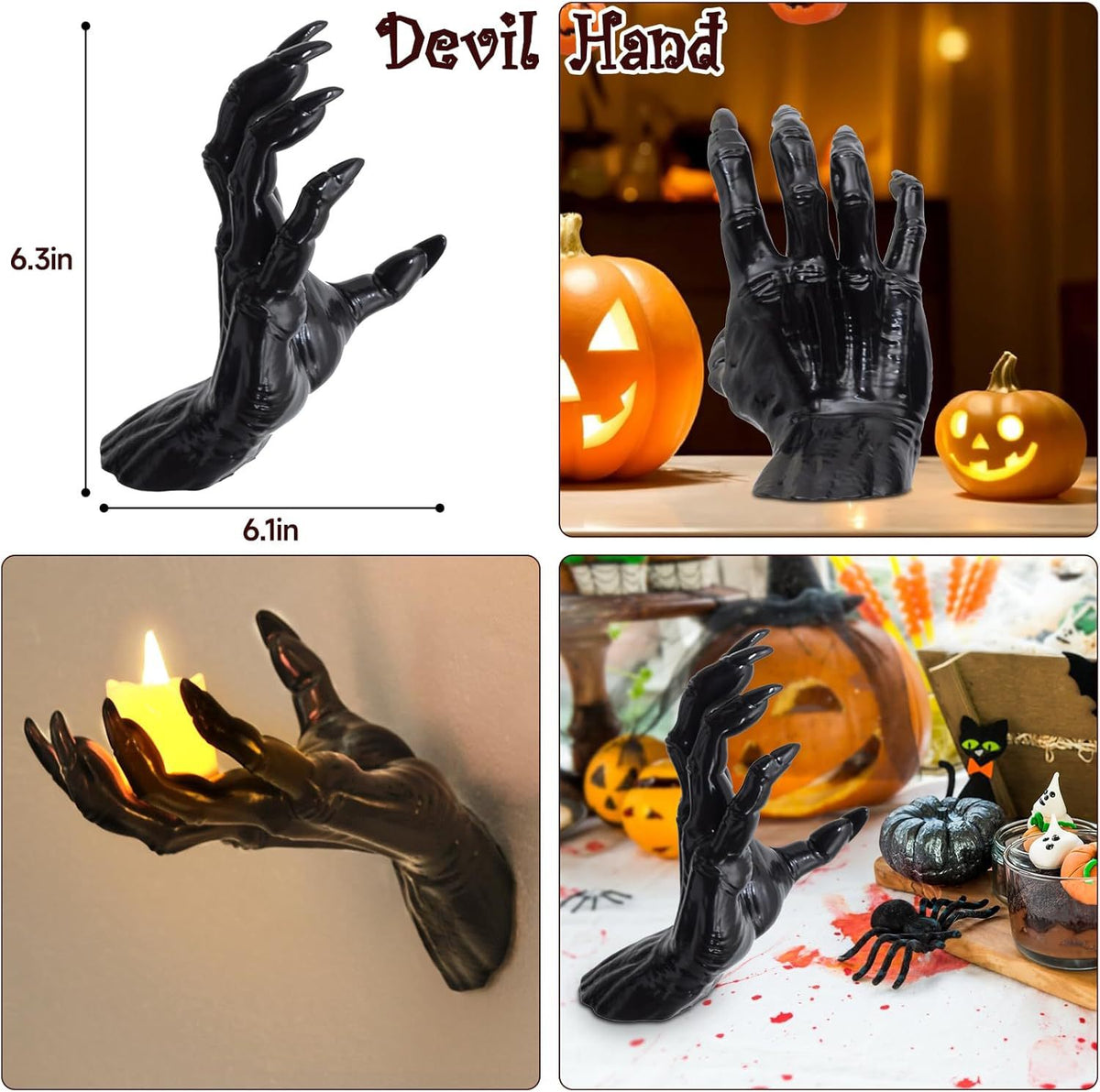 Cross-Border New Halloween Decoration Horror Ghost Hand Props-Halloween Devil Hand Prosthetic Hand Desktop Ornaments