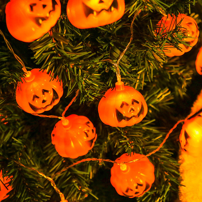 Cross-Border New Halloween Light String Ghost Maple Leaf Decorative Atmosphere Light Outdoor Scene Layout Light Pumpkin Light String Light